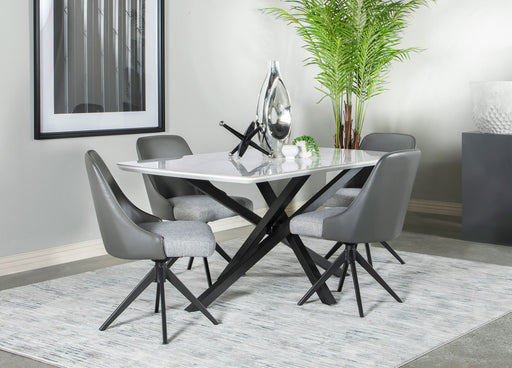 Paulita 5-piece Rectangular Dining Set White and Grey image