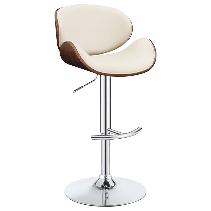 Harris Adjustable Bar Stool Ecru and Chrome image