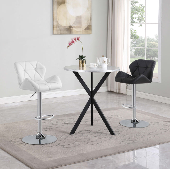 Kenzo Round Metal Top Bar Table Silver and Sandy Black image