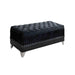 Barzini Tufted Rectangular Trunk with Nailhead Black image