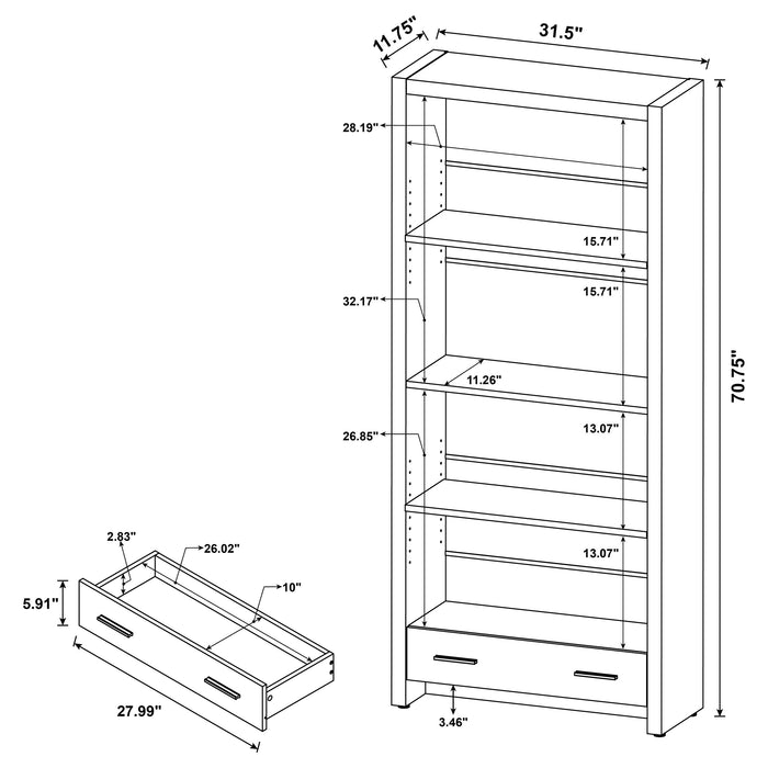 Skylar Bookcase - Orlando Furniture Outlet (Casselberry,FL)