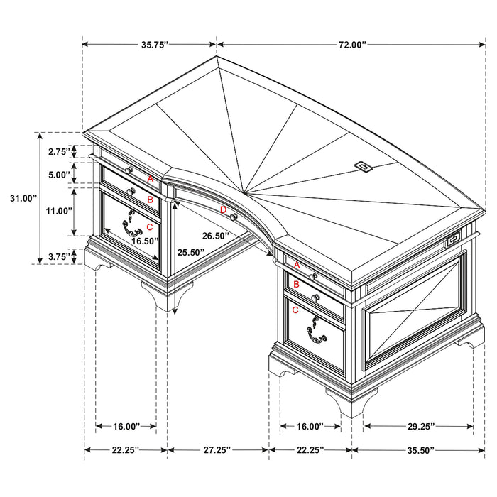Hartshill Executive Desk - Orlando Furniture Outlet (Casselberry,FL)