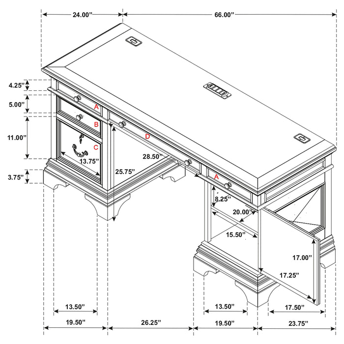 Hartshill Credenza Desk - Orlando Furniture Outlet (Casselberry,FL)