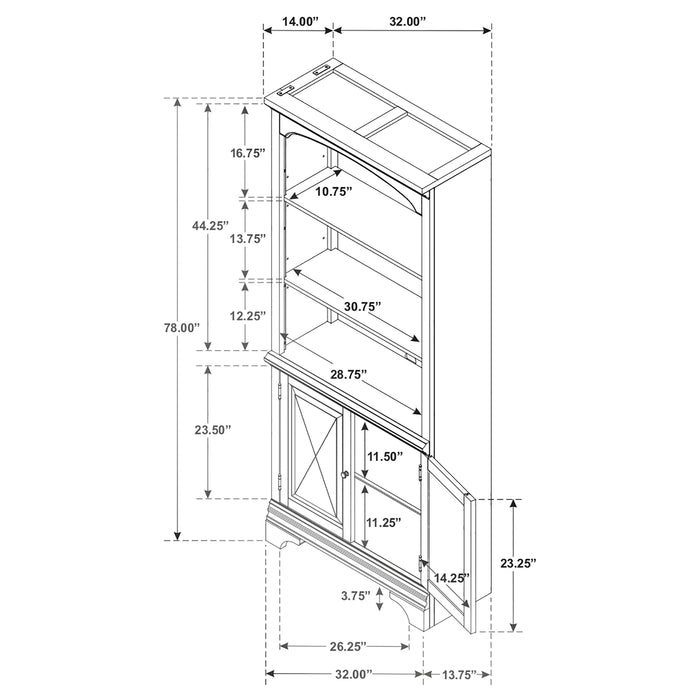 Hartshill Bookcase with Cabinet - Orlando Furniture Outlet (Casselberry,FL)