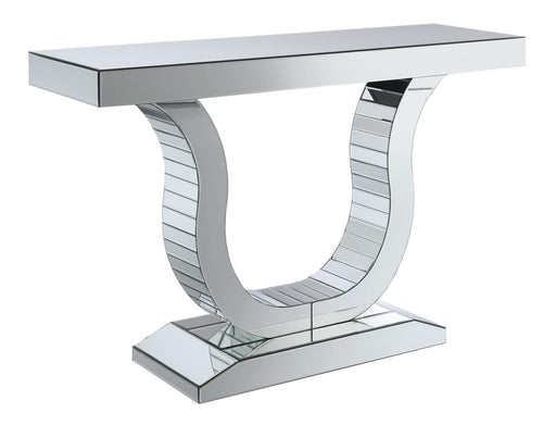 Saanvi Console Table with U-shaped Base Clear Mirror image