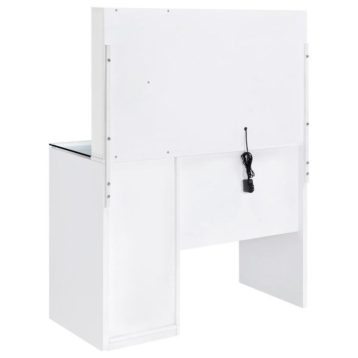 Flora 2-drawer Vanity Set with LED Mirror High Gloss