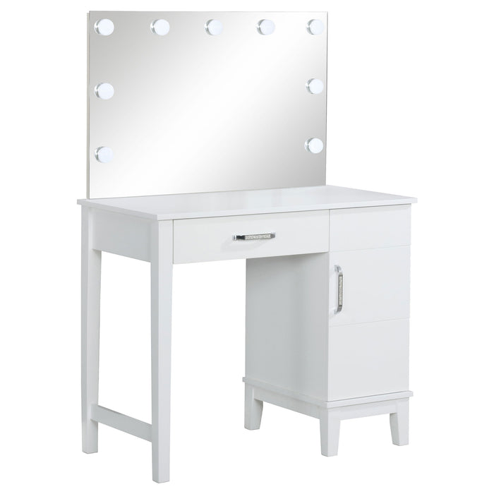 Elijah Makeup Vanity Table with LED Mirror and Stool - Orlando Furniture Outlet (Casselberry,FL)