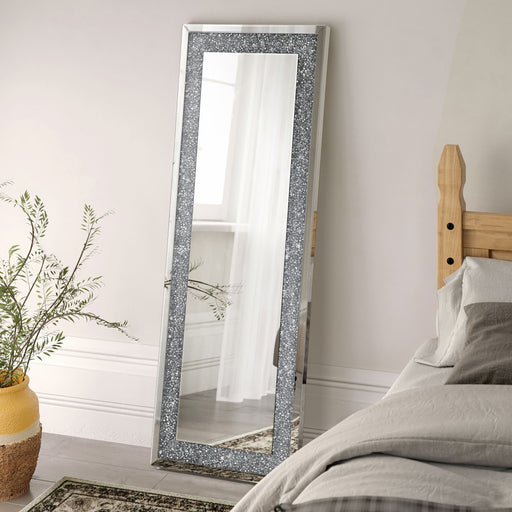 Valerie Crystal Inlay Rectangle Floor Mirror image