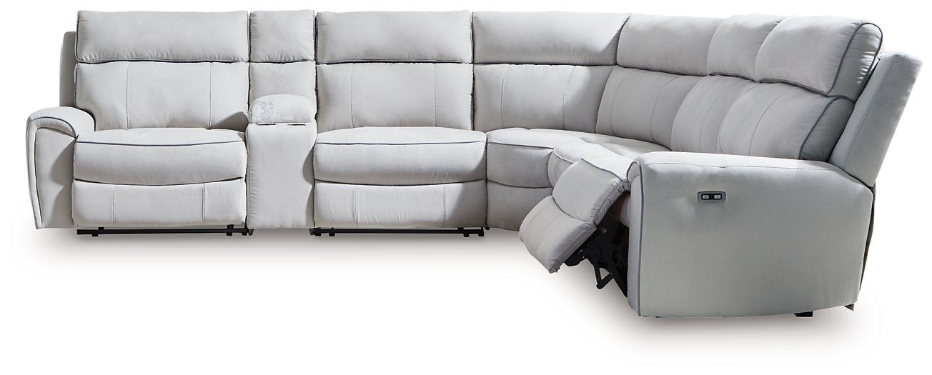 Social Pointe Reclining Sectional with Storage Console - Orlando Furniture Outlet (Casselberry,FL)