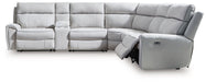Social Pointe Reclining Sectional with Storage Console - Orlando Furniture Outlet (Casselberry,FL)