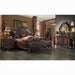 Versailles 2-Tone Dark Brown PU & Cherry Oak Eastern King Bed - Orlando Furniture Outlet (Casselberry,FL)