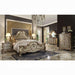 Dresden Bone PU & Gold Patina Queen Bed - Orlando Furniture Outlet (Casselberry,FL)