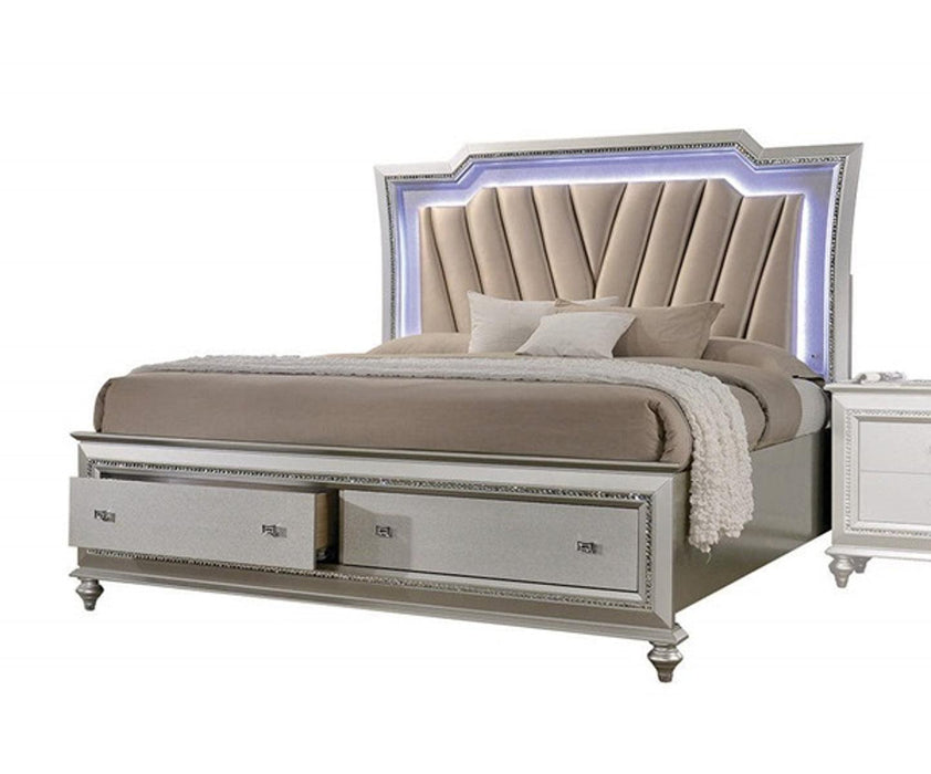 Acme Furniture Kaitlyn Queen Storage Bed in Champagne - Orlando Furniture Outlet (Casselberry,FL)