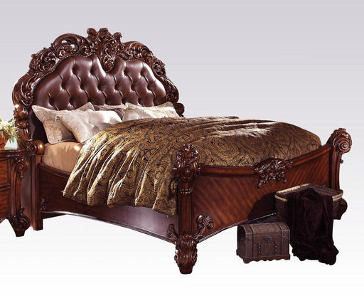 Acme Vendome Queen Panel Bed with Button Tufted Headboard in Cherry 22000Q - Orlando Furniture Outlet (Casselberry,FL)