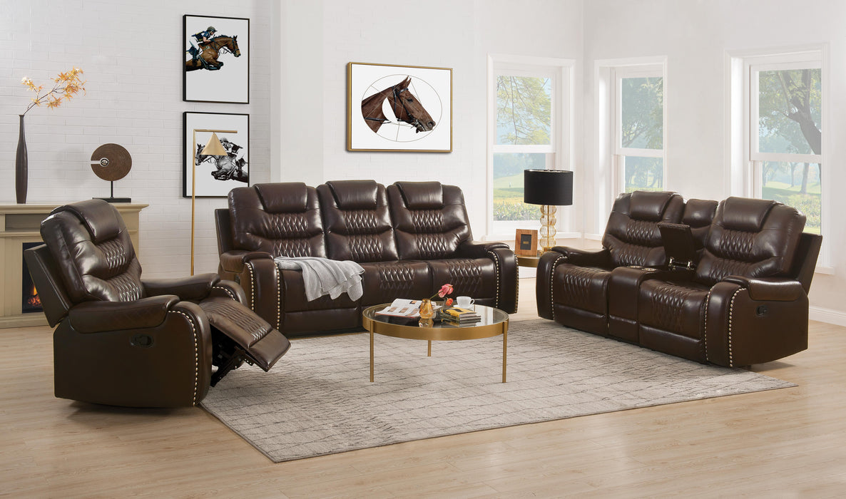 Braylon Brown PU Sofa (Motion) - Orlando Furniture Outlet (Casselberry,FL)