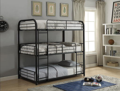 Cairo Sandy Black Bunk Bed (Triple Full) - Orlando Furniture Outlet (Casselberry,FL)