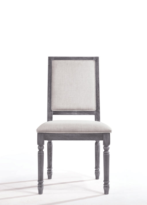 Leventis Cream Linen & Weathered Gray Side Chair - Orlando Furniture Outlet (Casselberry,FL)