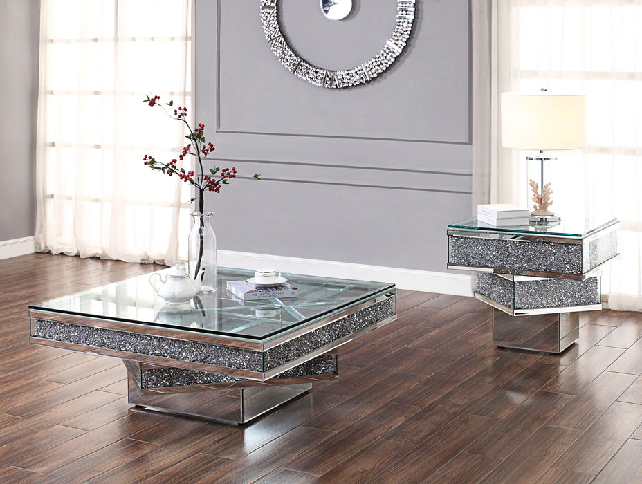 Noralie Mirrored & Faux Diamonds Coffee Table