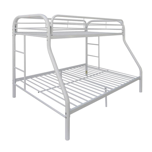 Tritan White Bunk Bed (Twin/Full) - Orlando Furniture Outlet (Casselberry,FL)