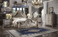 Dresden Vintage Bone White & PU Queen Bed - Orlando Furniture Outlet (Casselberry,FL)