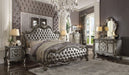 Versailles II Silver PU & Antique Platinum Queen Bed - Orlando Furniture Outlet (Casselberry,FL)