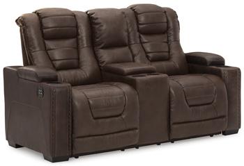 Owner's Box Power Reclining Loveseat with Console