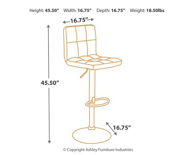 Bellatier Adjustable Height Bar Stool - Orlando Furniture Outlet (Casselberry,FL)