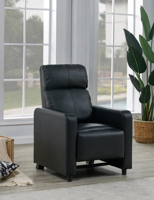 Toohey Home Theater Push Back Recliner Black