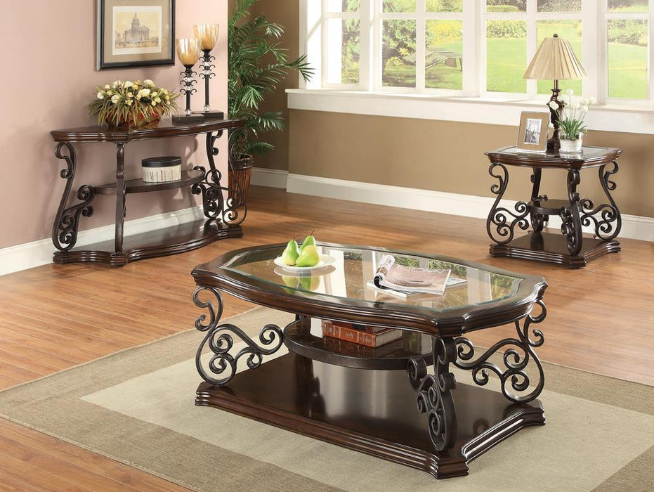 Laney Sofa Table Deep Merlot and Clear