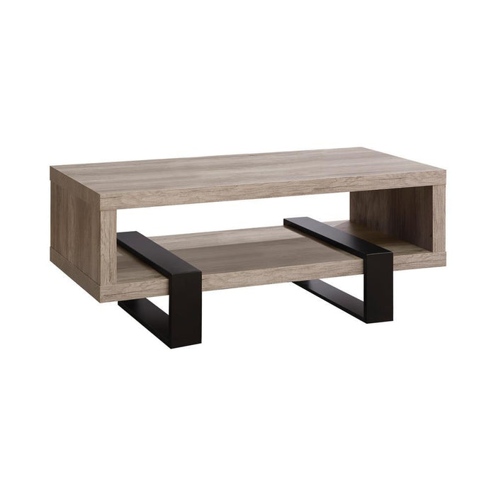 Dinard Coffee Table with Shelf Grey Driftwood