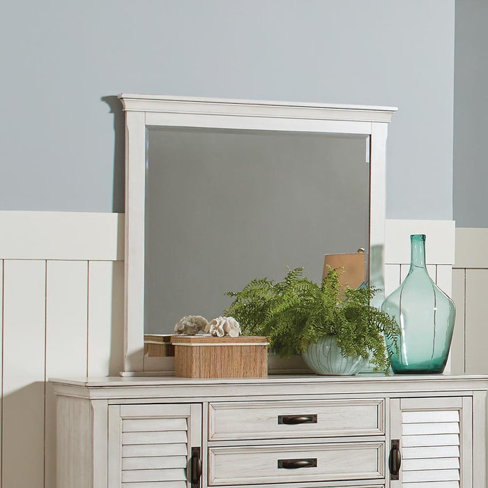 Coaster Franco Antique White Mirror Coaster Franco Antique White Mirror