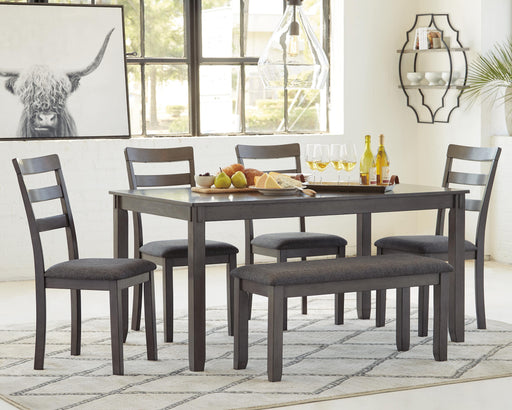 Bridson Dining Table and Chairs with Bench (Set of 6) - Orlando Furniture Outlet (Casselberry,FL)