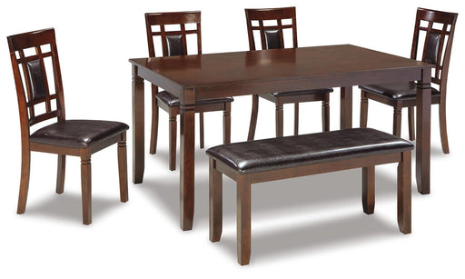 Bennox Dining Table and Chairs with Bench (Set of 6) - Orlando Furniture Outlet (Casselberry,FL)