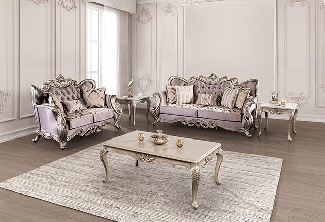 Albacete Sofa Campage & Walnut - Orlando Furniture Outlet (Casselberry,FL)