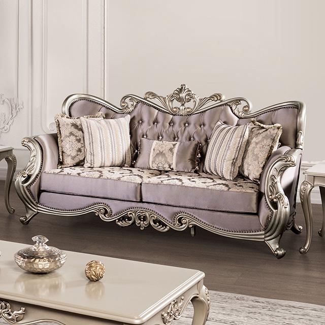 Albacete Sofa Campage & Walnut - Orlando Furniture Outlet (Casselberry,FL)