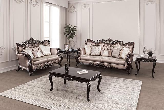Albacete Sofa Campage & Walnut - Orlando Furniture Outlet (Casselberry,FL)