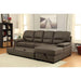 ALCESTER Brown & Gray Sectional w/ Sleeper, Ash - Orlando Furniture Outlet (Casselberry,FL)
