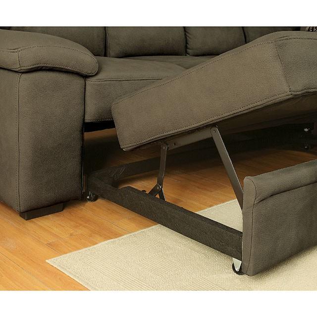 ALCESTER Brown & Gray Sectional w/ Sleeper, Ash - Orlando Furniture Outlet (Casselberry,FL)