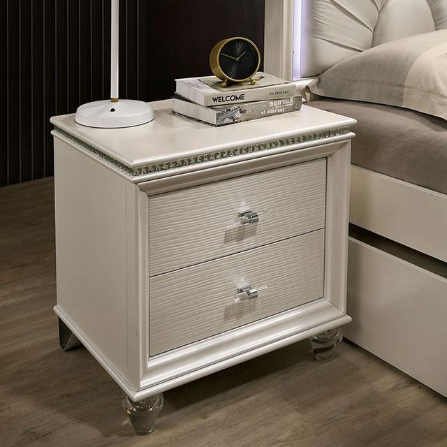 ALLIE Night Stand Beige & Rose Gold - Orlando Furniture Outlet (Casselberry,FL)