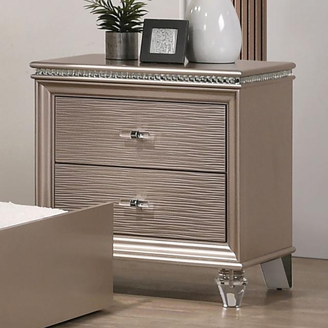 ALLIE Night Stand Beige & Rose Gold