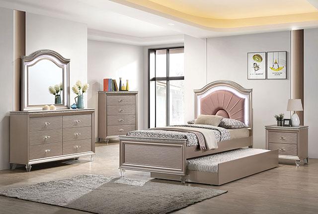 ALLIE Dresser Beige & Rose Gold - Orlando Furniture Outlet (Casselberry,FL)