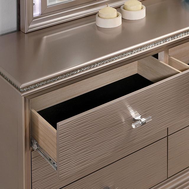 ALLIE Dresser Beige & Rose Gold - Orlando Furniture Outlet (Casselberry,FL)