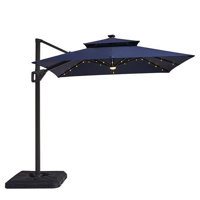 Xico 8 Ft Square Umbrella w/ Double Top w/ LED Light + 37" Large Base - Orlando Furniture Outlet (Casselberry,FL)