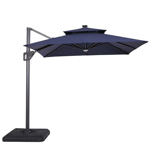 Xico 8 Ft Square Umbrella w/ Double Top w/ LED Light + 37" Large Base - Orlando Furniture Outlet (Casselberry,FL)