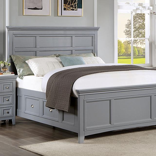 CASTLILE Queen Bed, Gray - Orlando Furniture Outlet (Casselberry,FL)