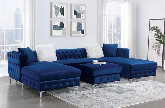 CIABATTONI Sectional, Navy - Orlando Furniture Outlet (Casselberry,FL)