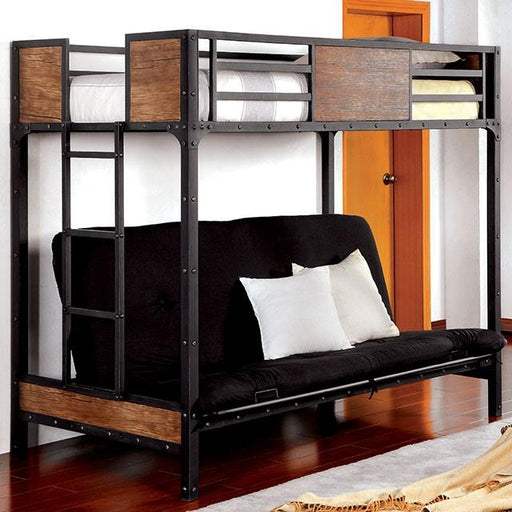 CLAPTON Black Twin Bed w/ Futon Base - Orlando Furniture Outlet (Casselberry,FL)