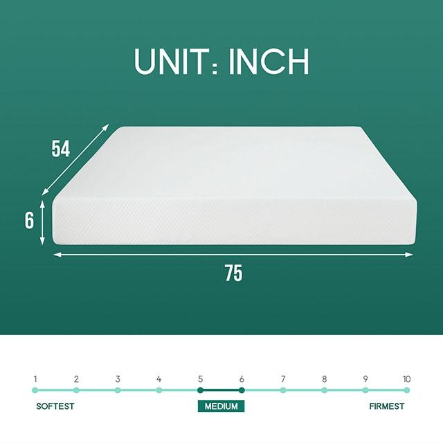Artemisia 6" Full, Queen, & Twin Memory Foam Mattress - Orlando Furniture Outlet (Casselberry,FL)