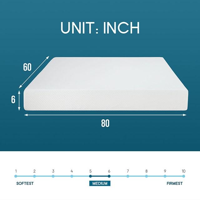 Artemisia 6" Memory Foam Mattress White - Orlando Furniture Outlet (Casselberry,FL)