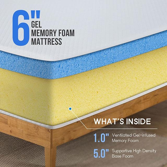 Artemisia 6" Full, Queen, & Twin Memory Foam Mattress - Orlando Furniture Outlet (Casselberry,FL)